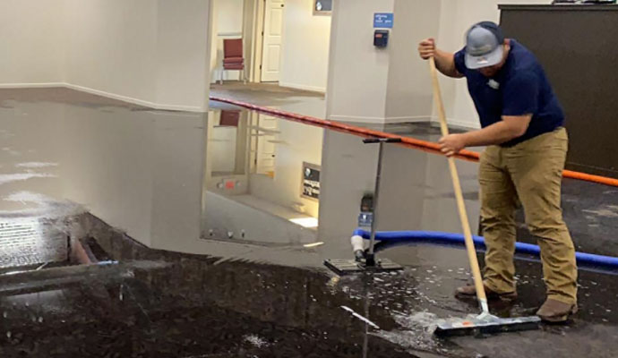 Water Damage in office building