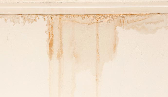 Wall surface showing visible water stain